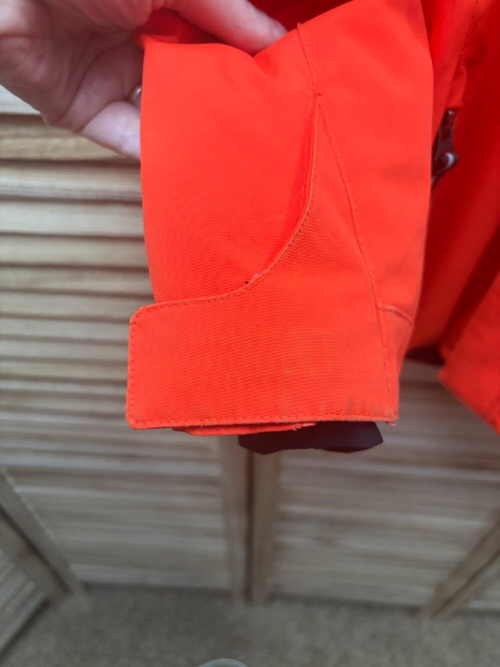 Karbon Youth Size 12 Insulated Ski Jacket Orange Black Striped Hooded - Picture 12 of 15